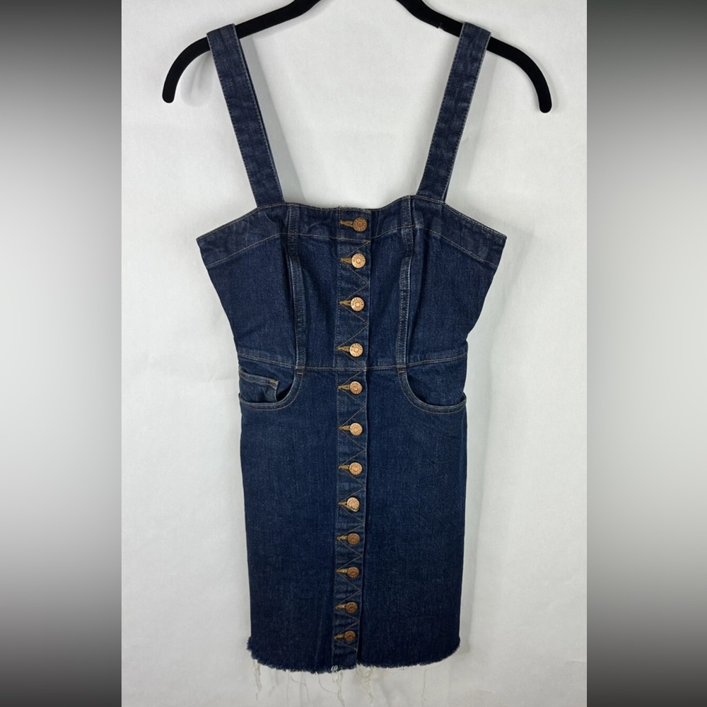 Madewell Womens Dress 00 Straight Dress Sleeveless Pockets Button Front